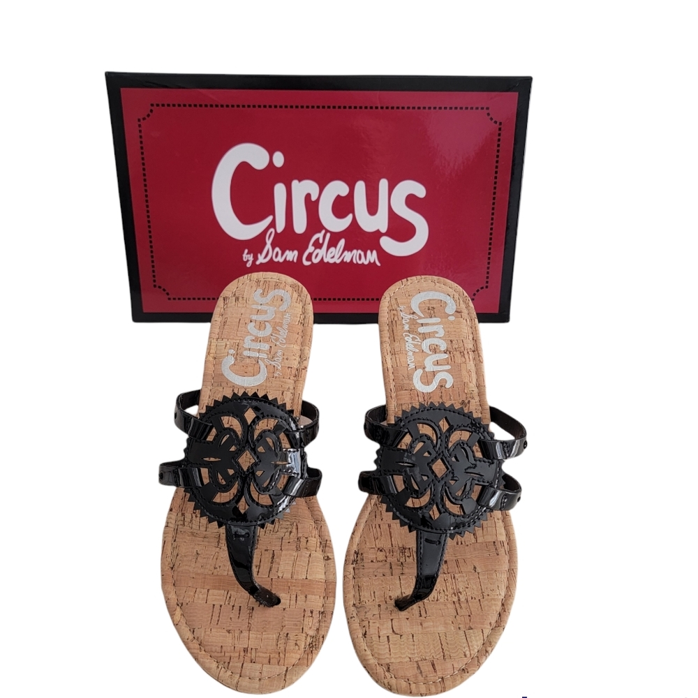 Circus by Sam Edelman Women's Rocky Black Sandals Sz 7 1/2 M New W Box.